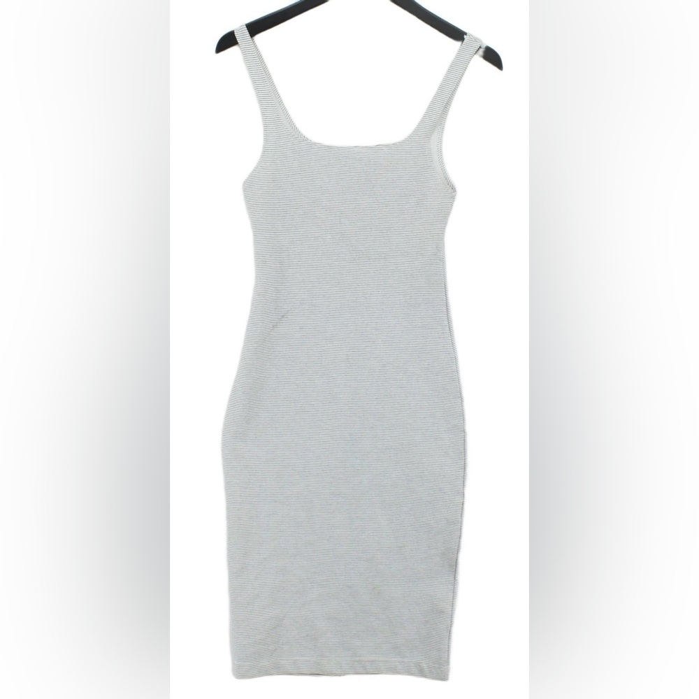 Zara White and Black Striped Dress